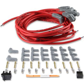 MSD Super Conductor Spark Plug Wire Set 8 Cyl 90° Plug, Socket/HEI Cap, (31239)