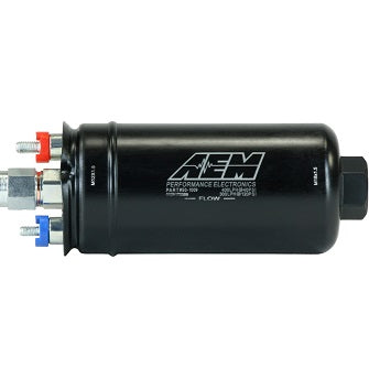 AEM E85 Compatible Inline High Flow Fuel Pump, 400LPH, M18 Inlet, M12 Outlet, 50-1009