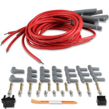 MSD Super Conductor Spark Plug Wire Set, 8 Cyl Multi-Angle Plug, Socket/HEI, (31199)